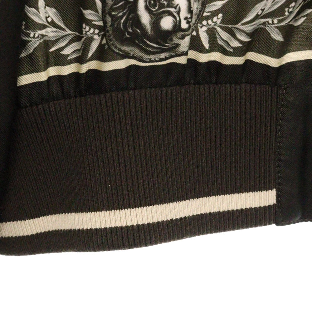 DOLCE & GABBANA(ドルチェアンドガッバーナ) Silk Bomber Jacket With Monete Pattern 総柄 ボンバージャケット ブラック G9AKOT HI1LK B