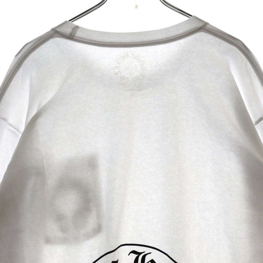 CHROME HEARTS(クロムハーツ) Back Horseshoe L/S バックホースシュー 袖フローラルプリント ロングスリーブカットソー 長袖Tシャツ ホワイト