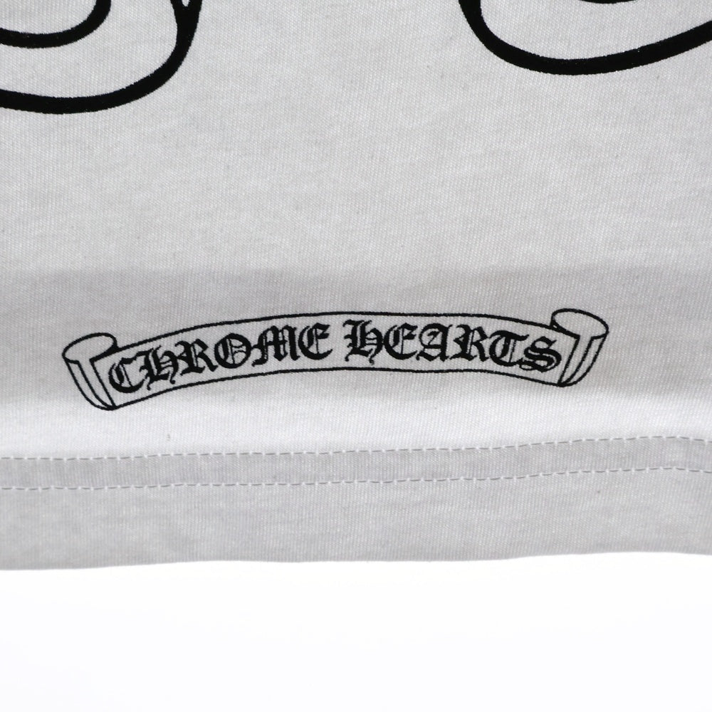 CHROME HEARTS(クロムハーツ) Back Horseshoe L/S バックホースシュー 袖フローラルプリント ロングスリーブカットソー 長袖Tシャツ ホワイト