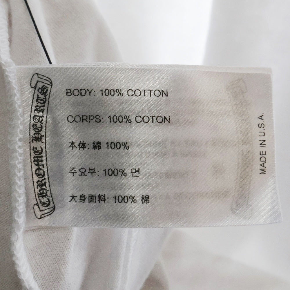 CHROME HEARTS(クロムハーツ) Back Horseshoe L/S バックホースシュー 袖フローラルプリント ロングスリーブカットソー 長袖Tシャツ ホワイト