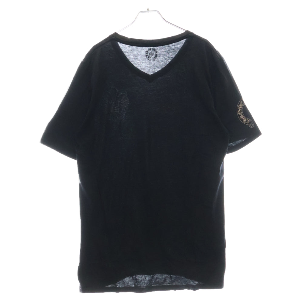CHROME HEARTS(クロムハーツ) BSフレア プリント Vネック 半袖Tシャツ カットソー ブラック