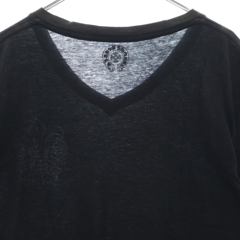 CHROME HEARTS(クロムハーツ) BSフレア プリント Vネック 半袖Tシャツ カットソー ブラック