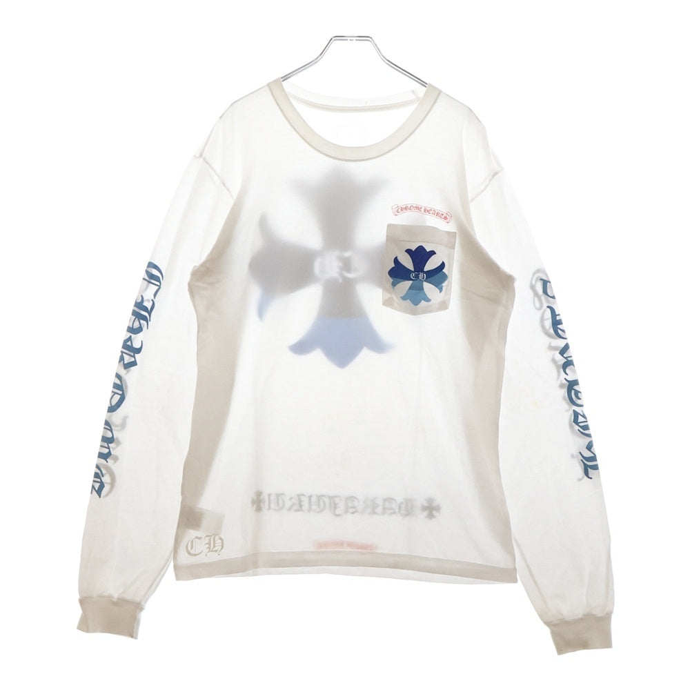 CHROME HEARTS(クロムハーツ) CH L S LTD 原宿限定 バックCHクロスプリント長袖カットソー ロンT ホワイト
