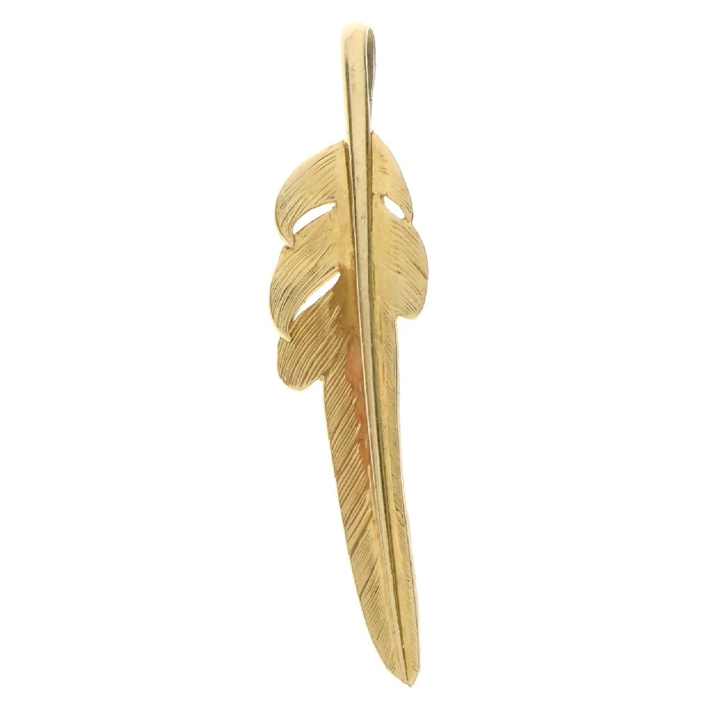 LARRY SMITH(ラリースミス) 18K KAZEKIRI FEATHER PENDANT カゼキリフェザー ペンダントトップ ゴールド
