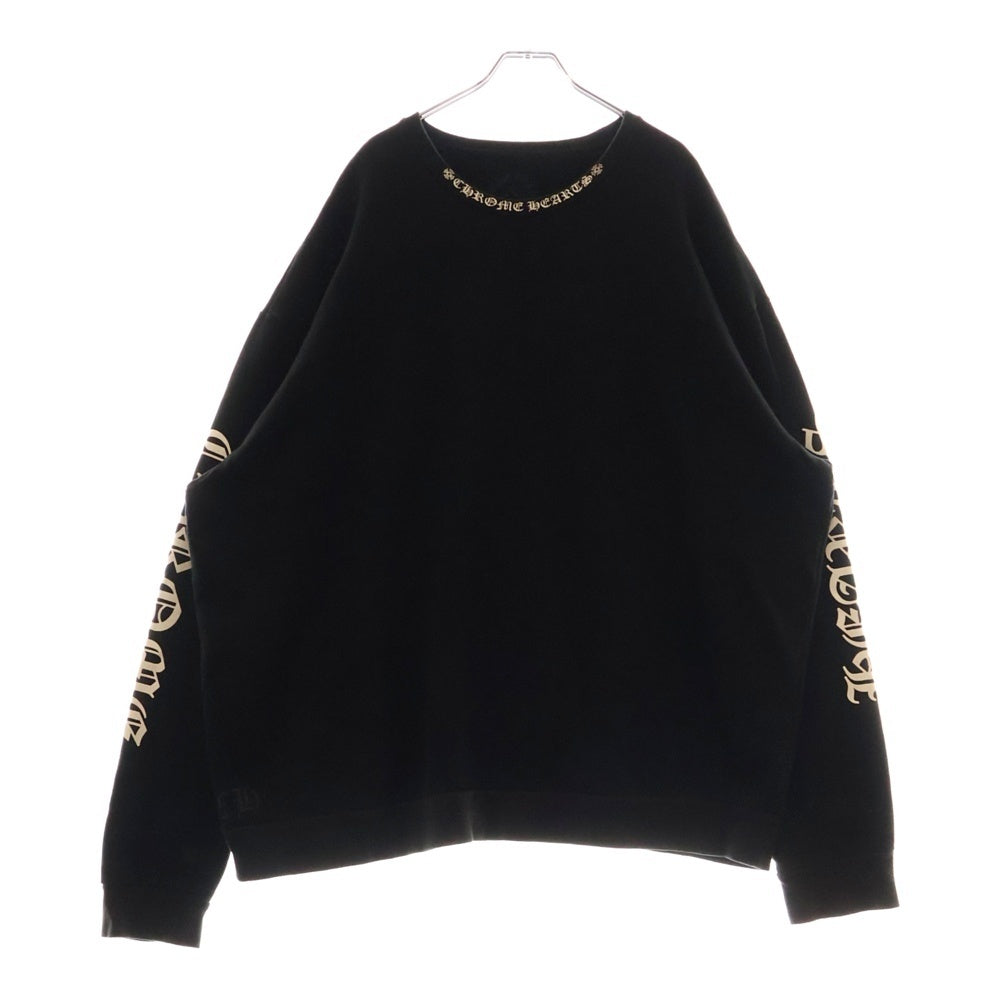 CHROME HEARTS(クロムハーツ) SWTSHRT PLVRスウェット ネックロゴプリントスウェットトレーナー ブラック