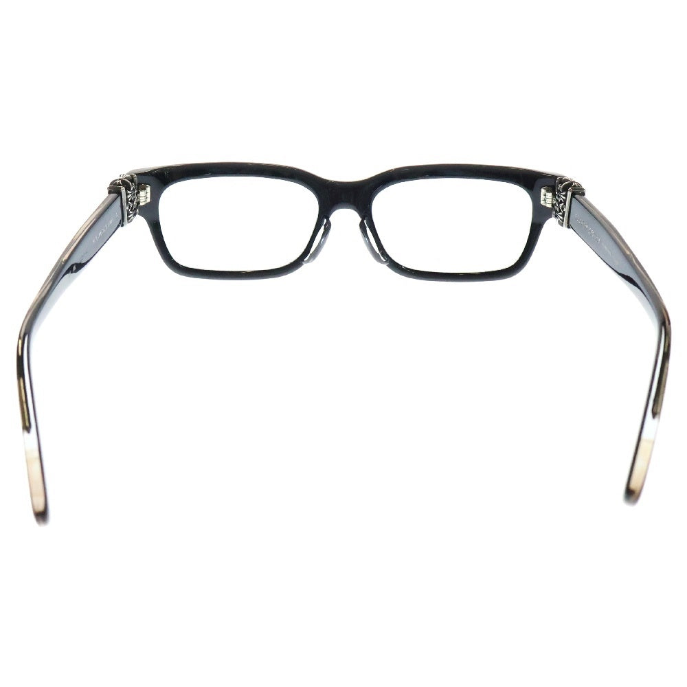 CHROME HEARTS(クロムハーツ) HEY JACK U LATE-A セメタリークロス装飾テンプル ウェリントンサングラス アイウェア 眼鏡 ブラック/シルバー