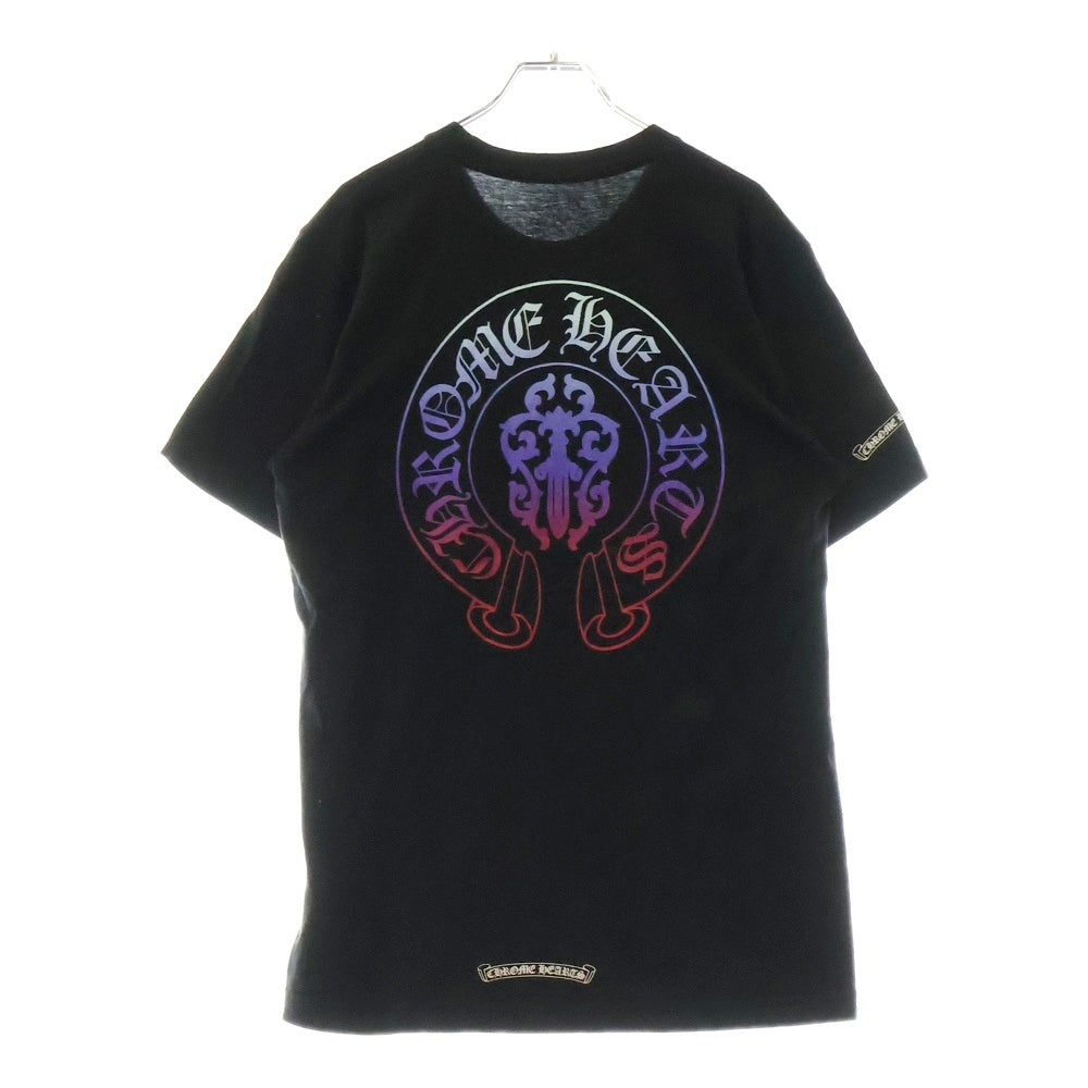 CHROME HEARTS(クロムハーツ) Gradient Dagger Tee ダガー グラデーション ホースシュープリント クルーネック半袖Tシャツカットソー ブラック/マルチカラー