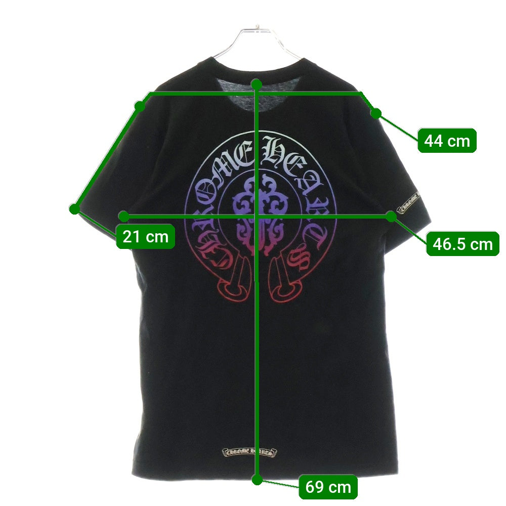 CHROME HEARTS(クロムハーツ) Gradient Dagger Tee ダガー グラデーション ホースシュープリント クルーネック半袖Tシャツカットソー ブラック/マルチカラー