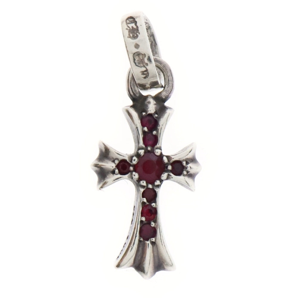 CHROME HEARTS(クロムハーツ) CRS BBYFAT P RBY ベイビーファットクロス PAVEルビー ペンダントトップ シルバー BCA235