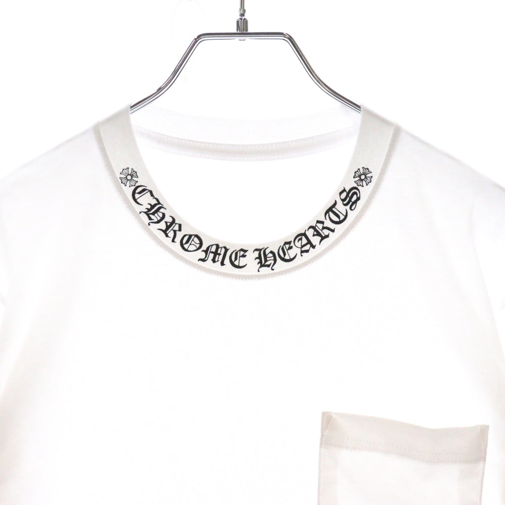 CHROME HEARTS(クロムハーツ) CH T-SHRT 1 ネックロゴプリント クルーネック半袖Tシャツ ホワイト