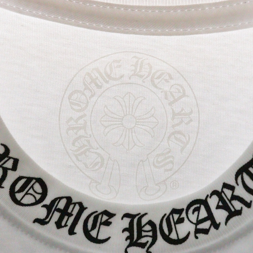 CHROME HEARTS(クロムハーツ) CH T-SHRT 1 ネックロゴプリント クルーネック半袖Tシャツ ホワイト