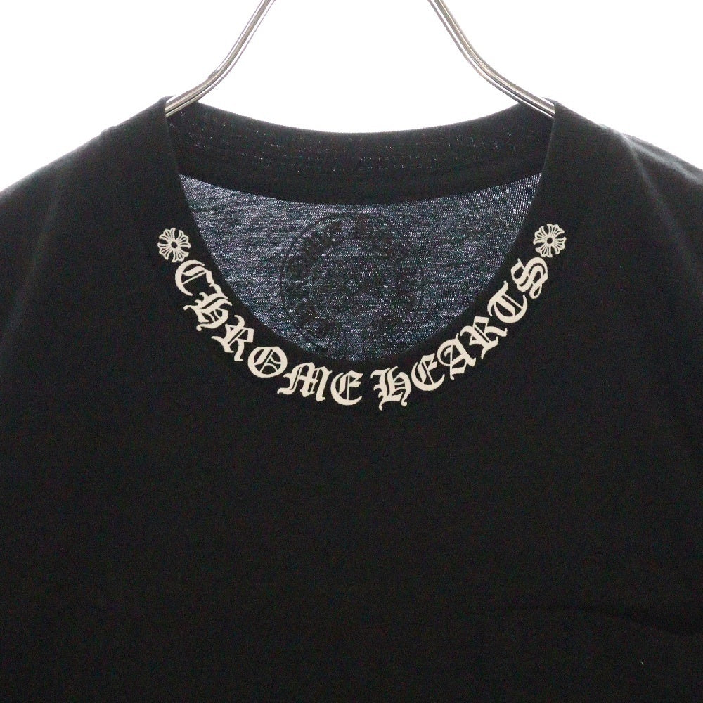 CHROME HEARTS(クロムハーツ) CH T-SHRT 1 ネックロゴプリント クルーネック半袖Tシャツ ブラック