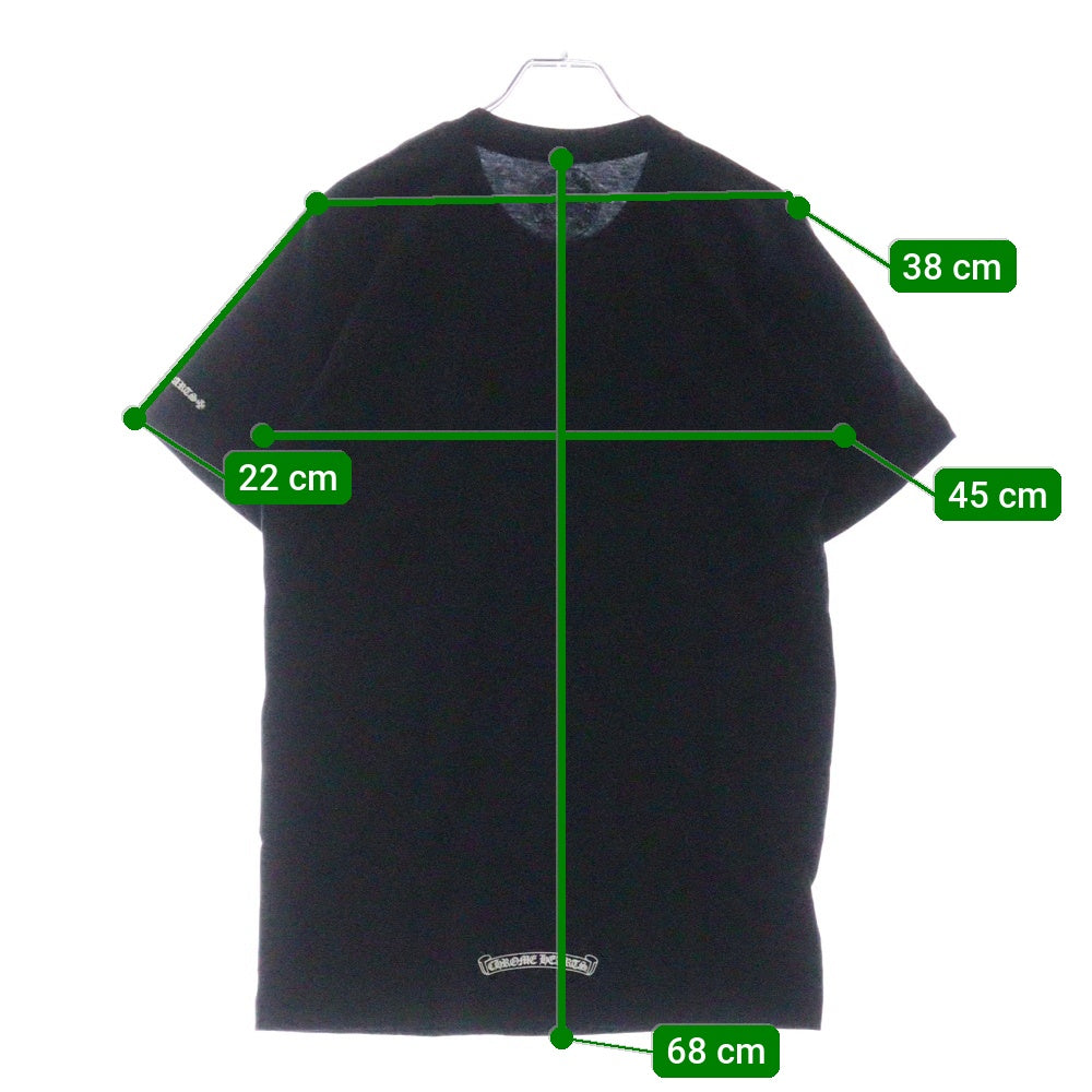 CHROME HEARTS(クロムハーツ) CH T-SHRT 1 ネックロゴプリント クルーネック半袖Tシャツ ブラック
