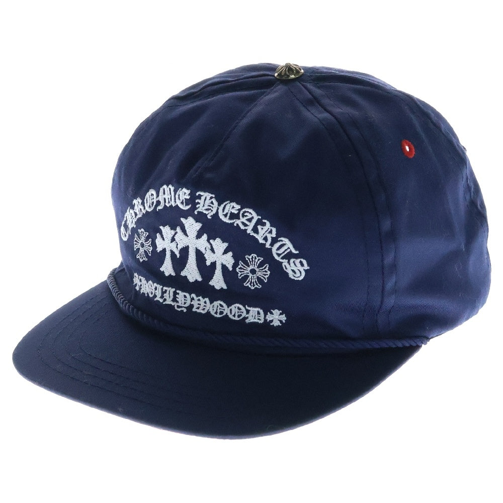 CHROME HEARTS(クロムハーツ) GAS STATION CAP セメタリークロス刺繍 ガスステーションキャップ 帽子 ネイビー