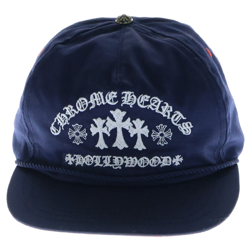 CHROME HEARTS(クロムハーツ) GAS STATION CAP セメタリークロス刺繍 ガスステーションキャップ 帽子 ネイビー
