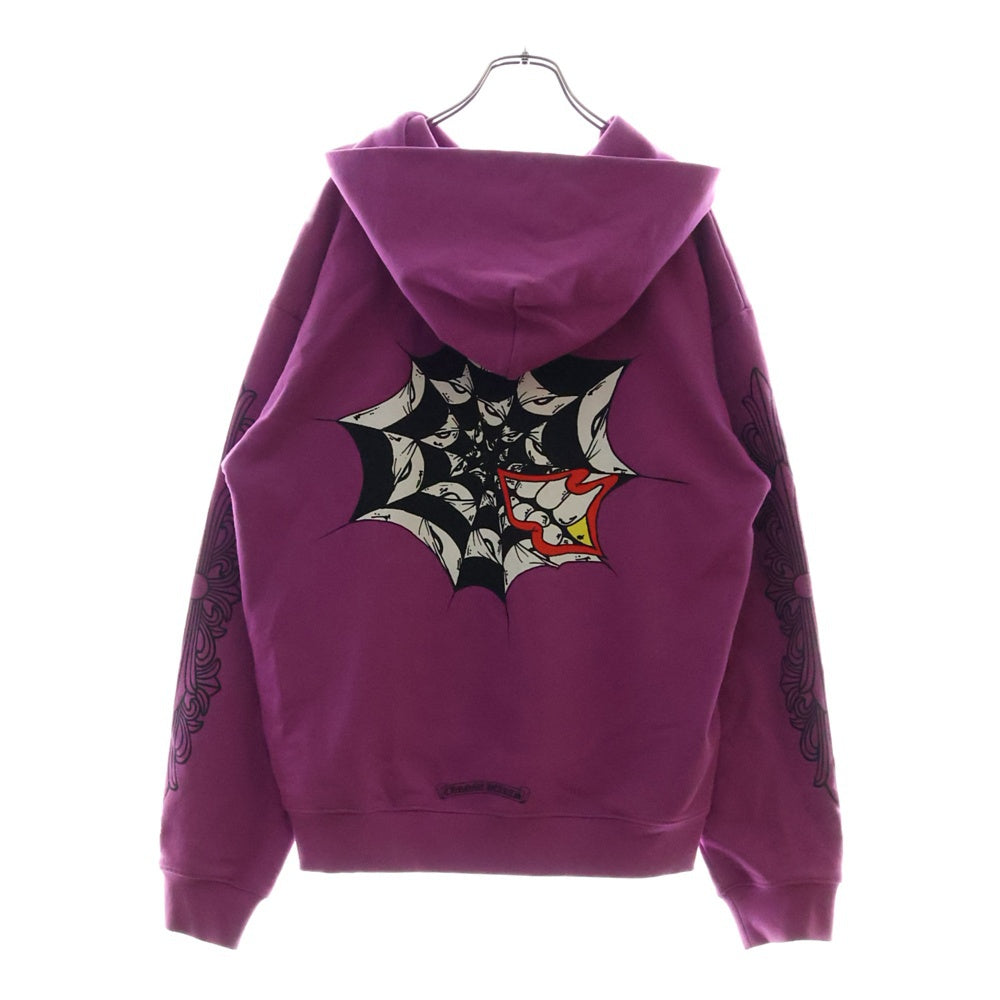 CHROME HEARTS(クロムハーツ) 21AW ×MATTYBOY SPIDER WEB HOODIE ×マッティボーイ スパーダーウェブ フーディー プルオーバーパーカー パープル