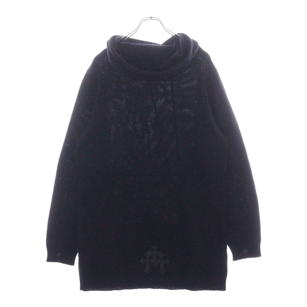 CHROME HEARTS(クロムハーツ) Y NOTカシミヤ クロスパッチ ロングパーカー ブラック