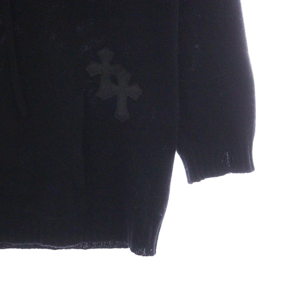 CHROME HEARTS(クロムハーツ) Y NOTカシミヤ クロスパッチ ロングパーカー ブラック