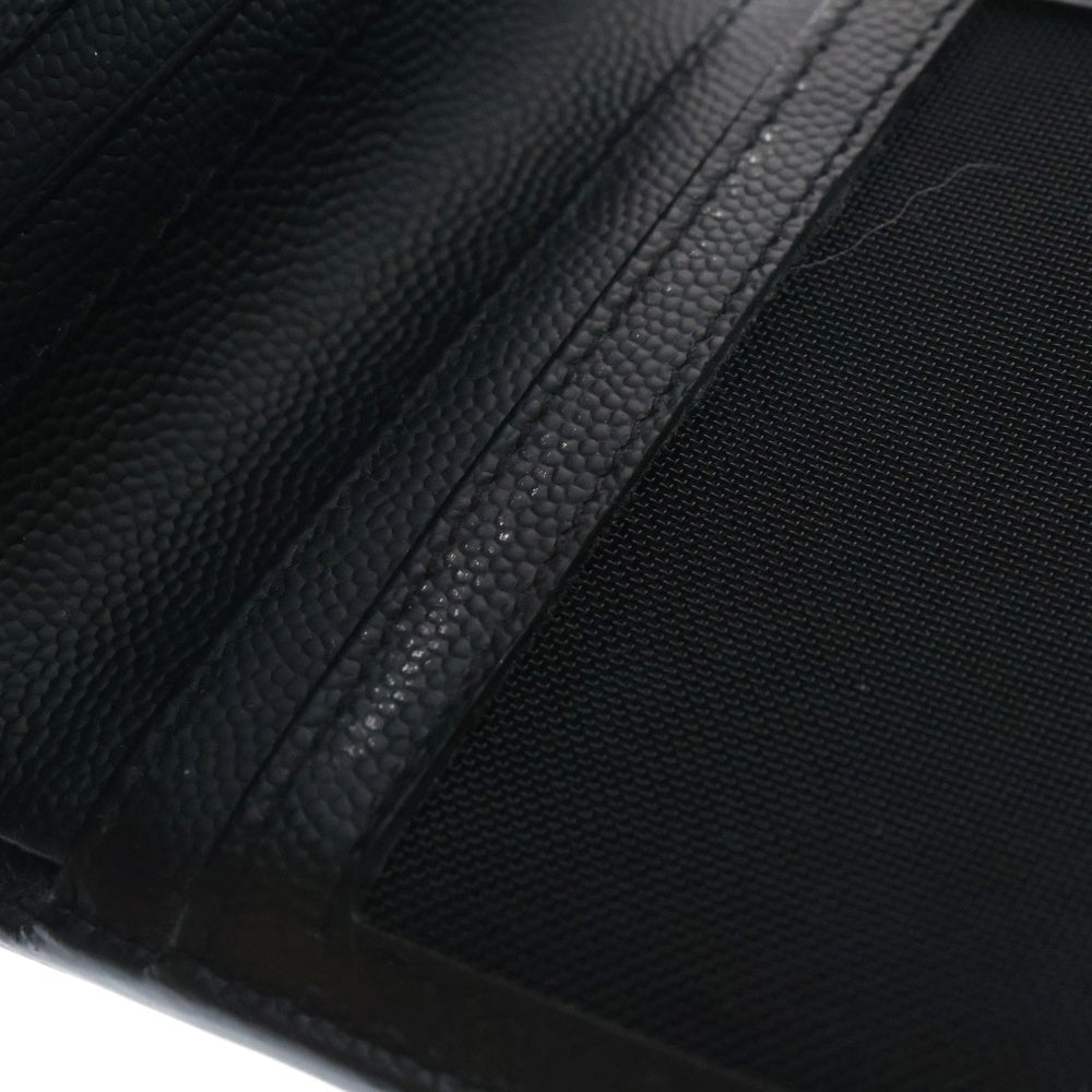 SAINT LAURENT PARIS(サンローランパリ) 2つ折り コンパクト レザーウォレット 財布 ブラック YBL575789