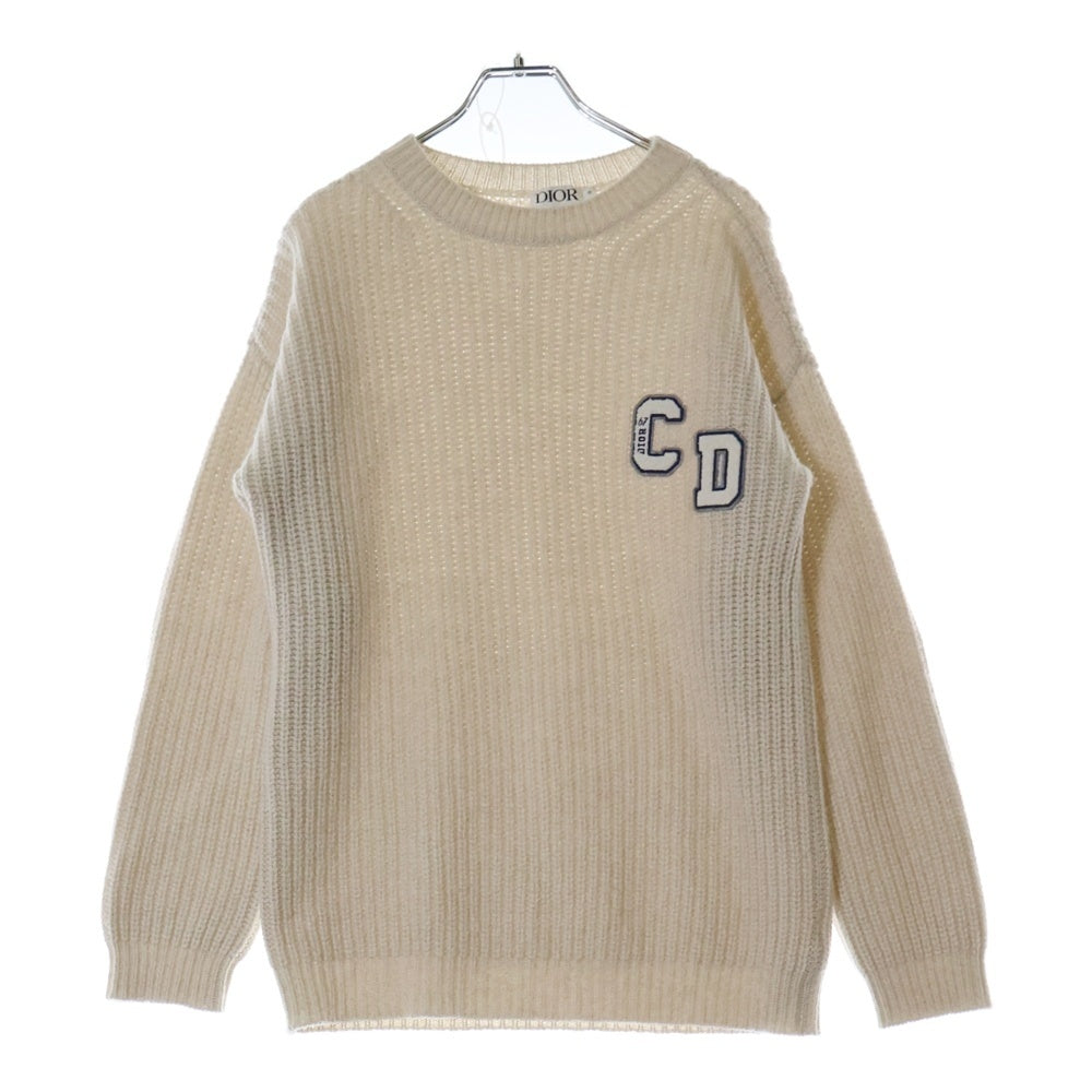 Christian Dior(クリスチャンディオール) フロントロゴ パッチ刺繍 ウールニット ホワイト 4SBM24PULA