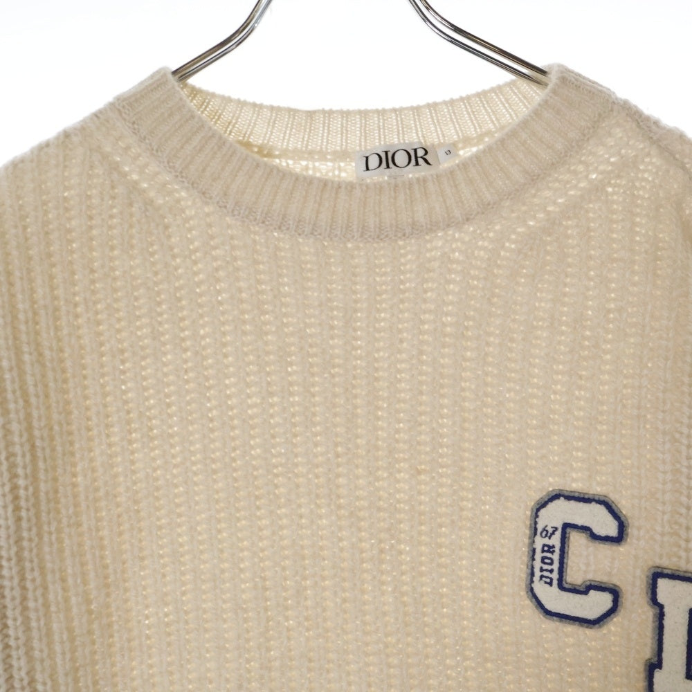 Christian Dior(クリスチャンディオール) フロントロゴ パッチ刺繍 ウールニット ホワイト 4SBM24PULA