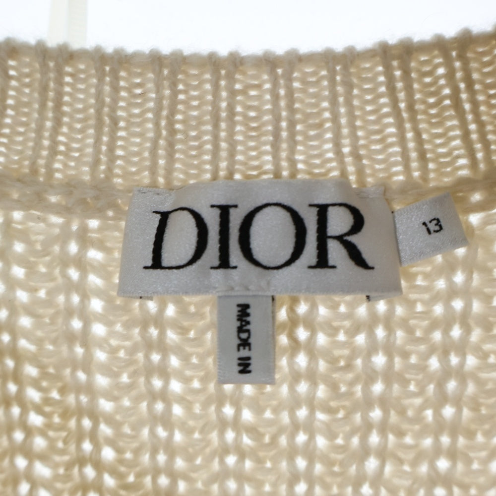 Christian Dior(クリスチャンディオール) フロントロゴ パッチ刺繍 ウールニット ホワイト 4SBM24PULA