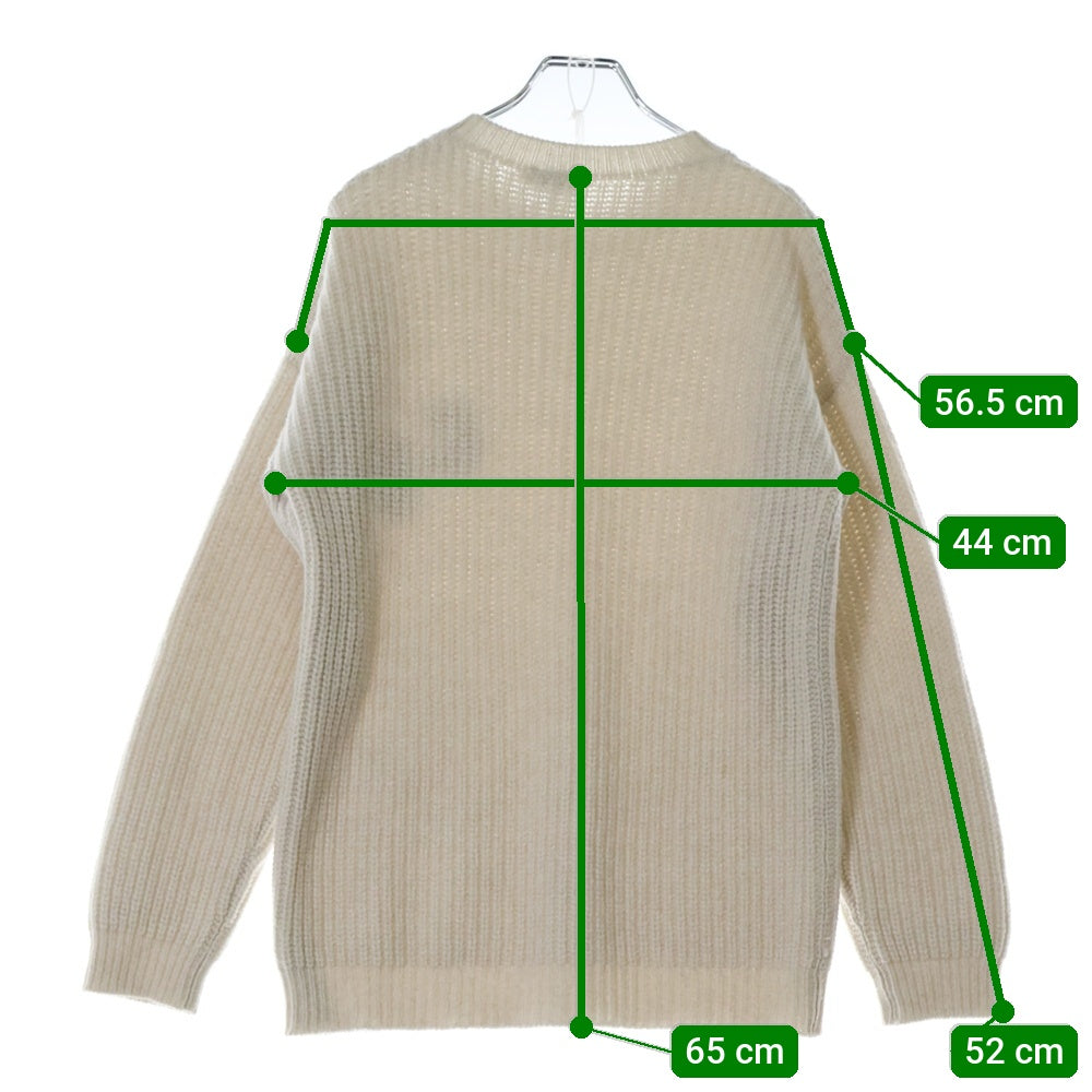 Christian Dior(クリスチャンディオール) フロントロゴ パッチ刺繍 ウールニット ホワイト 4SBM24PULA