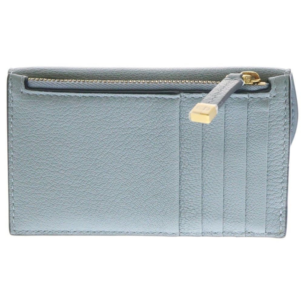 Christian Dior(クリスチャンディオール) Saddle Cosmos レザー ジップカードホルダー コインケース カードケース ブルー
