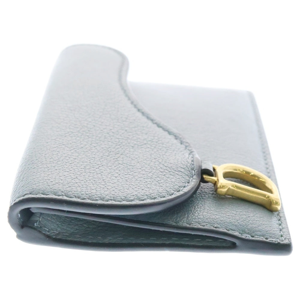 Christian Dior(クリスチャンディオール) Saddle Cosmos レザー ジップカードホルダー コインケース カードケース ブルー