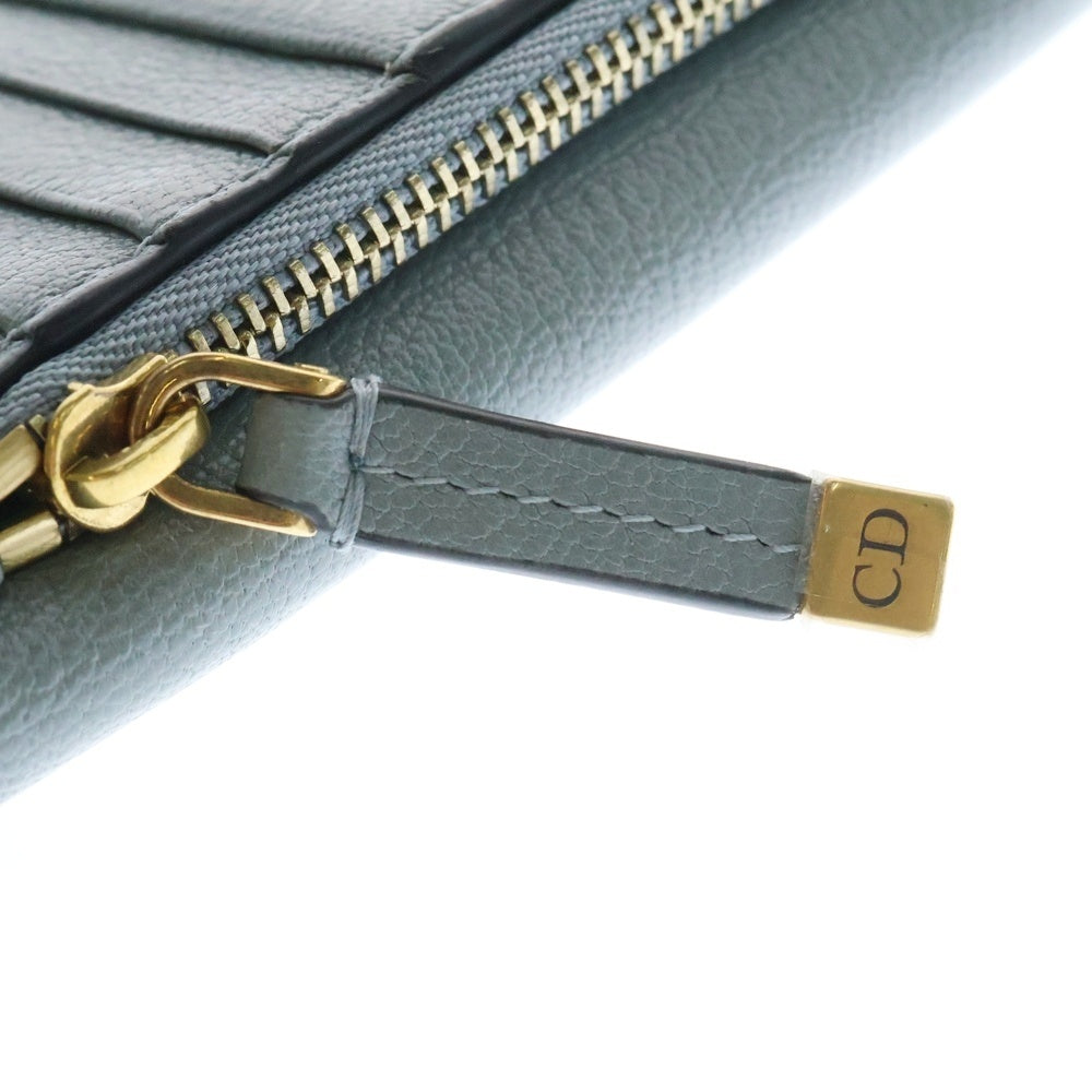 Christian Dior(クリスチャンディオール) Saddle Cosmos レザー ジップカードホルダー コインケース カードケース ブルー
