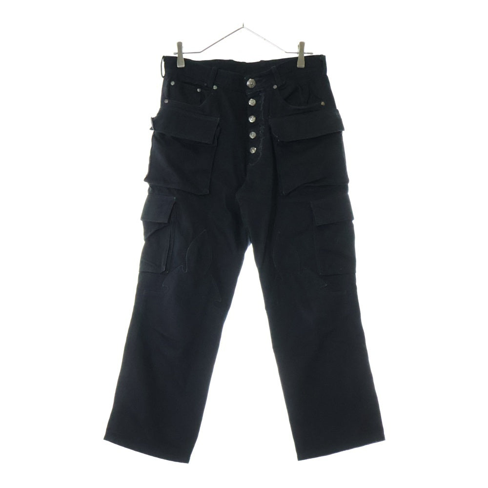 CHROME HEARTS(クロムハーツ) 旧型 FATIGUE アーチロゴボタン ファティーグカーゴロングパンツ ブラック