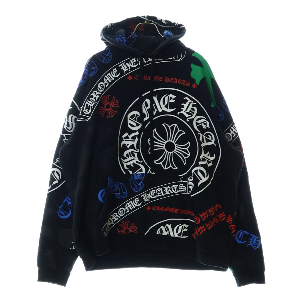 CHROME HEARTS(クロムハーツ) STENCIL HOODIE ステンシルプリント プルオーバーパーカー フーディー ブラック