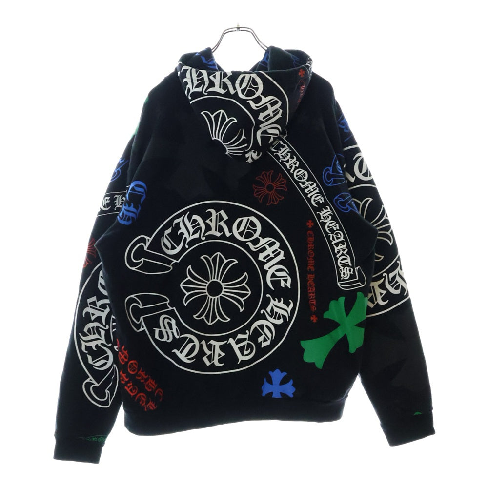 CHROME HEARTS(クロムハーツ) STENCIL HOODIE ステンシルプリント プルオーバーパーカー フーディー ブラック
