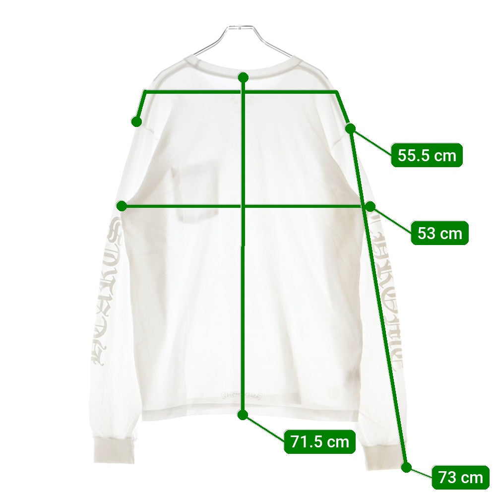 CHROME HEARTS(クロムハーツ) CH L S 1 ネックロゴ 長袖Tシャツ カットソー ロンT ホワイト