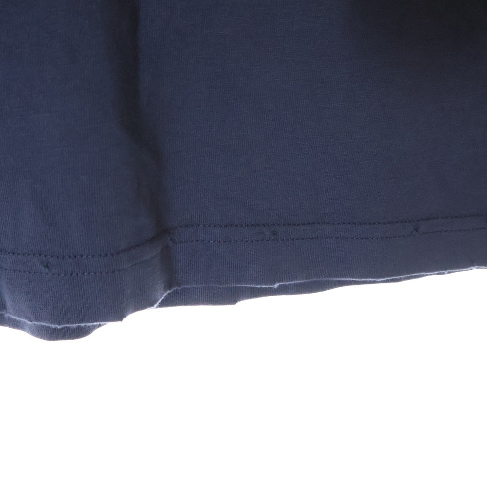 BALENCIAGA(バレンシアガ) 23AW クラッシュ加工BBロゴオーバーサイズ半袖カットソー 半袖Tシャツ ネイビー 739028 TOVU6