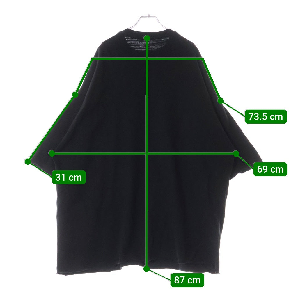 Rick Owens(リックオウエンス) 23AW オーバーサイズトミーTシャツ 半袖カットソー 半袖Tシャツ ブラック RR02C7283-BGW