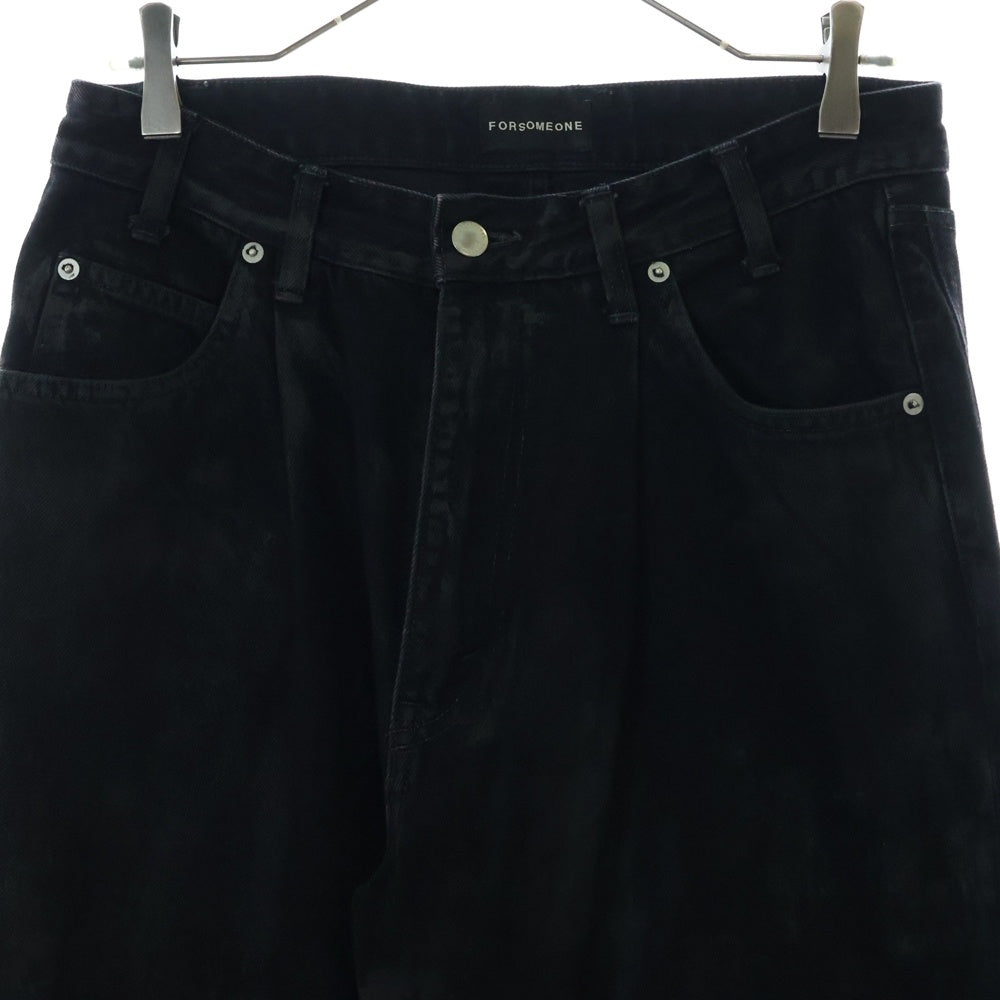 FORSOMEONE(フォーサムワン) LOOSE FLARE PT DENIM COATING ルーズ フレア コーティング デニムパンツ 78001026 ブラック