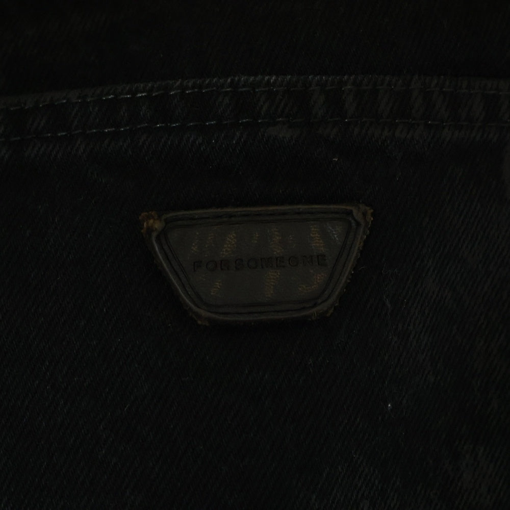 FORSOMEONE(フォーサムワン) LOOSE FLARE PT DENIM COATING ルーズ フレア コーティング デニムパンツ 78001026 ブラック