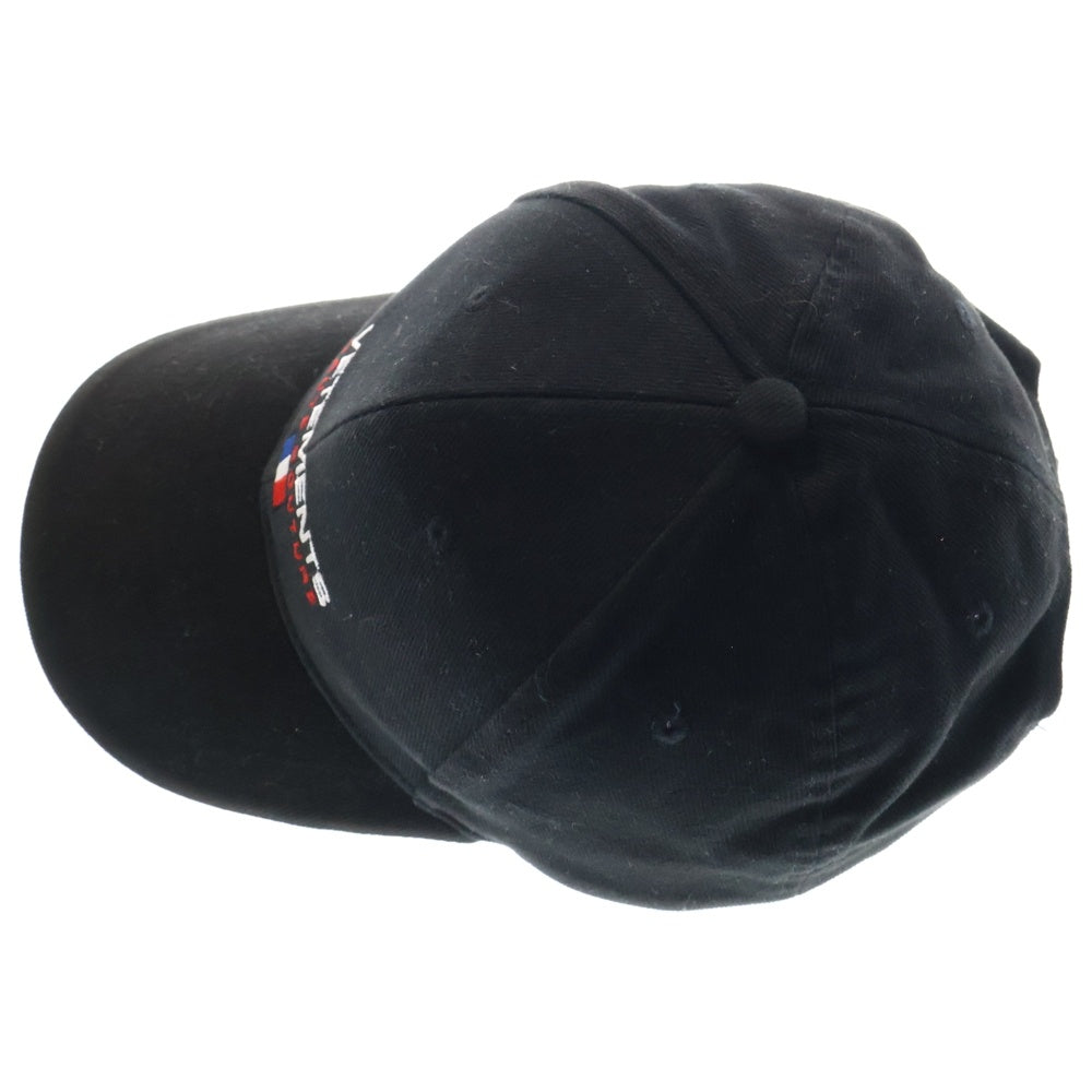 VETEMENTS(ヴェトモン) 18SS HAUTE COUTURE CAP オートクチュールキャップ ベースボールキャップ 帽子 刺繍ロゴキャップ ブラック WSS18AC16