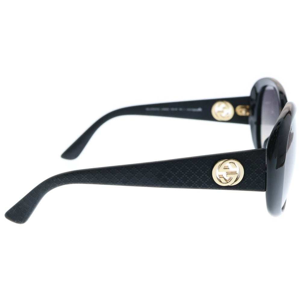 GUCCI(グッチ) テンプルGGロゴ ラウンド サングラス ブラック LWDDX