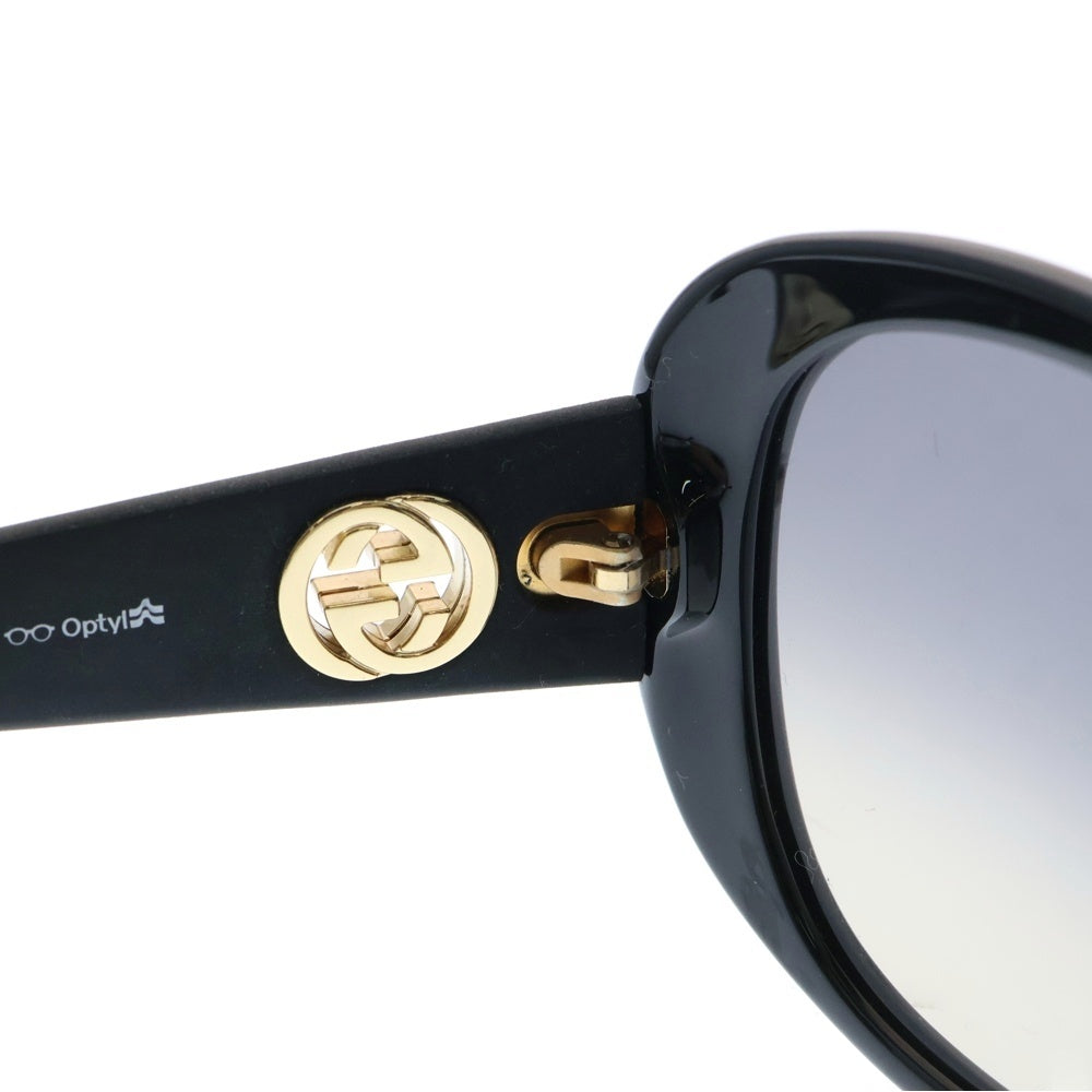 GUCCI(グッチ) テンプルGGロゴ ラウンド サングラス ブラック LWDDX