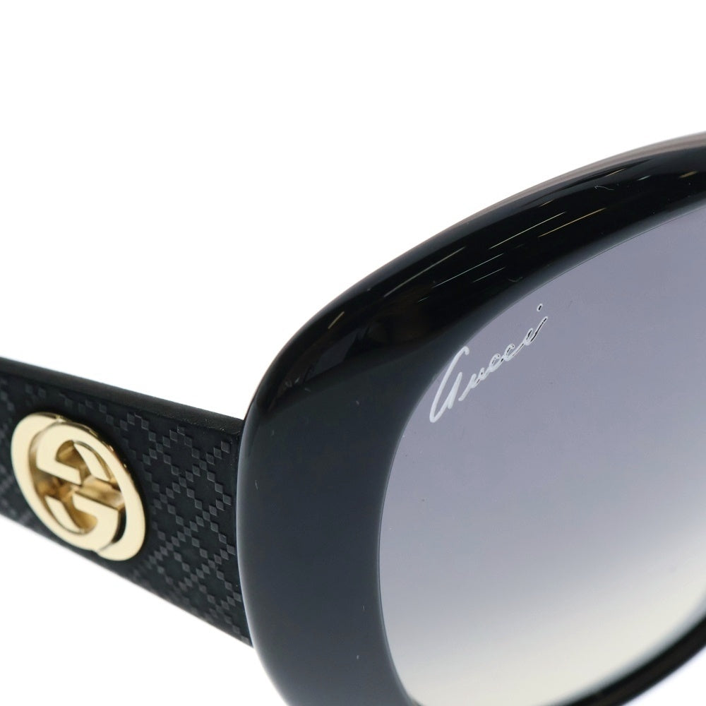GUCCI(グッチ) テンプルGGロゴ ラウンド サングラス ブラック LWDDX