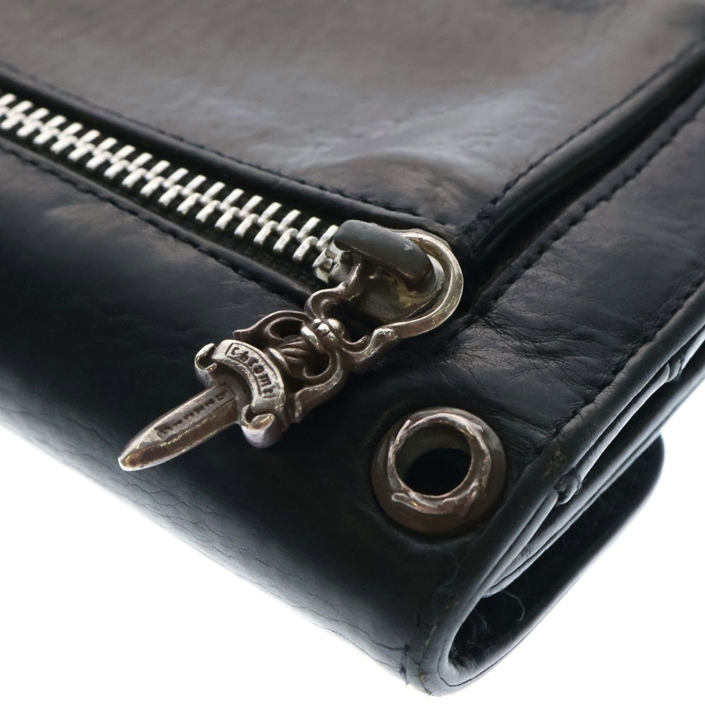 CHROME HEARTS(クロムハーツ) WAVE ウェーブ レザーウォレット 財布 ブラック BCA374