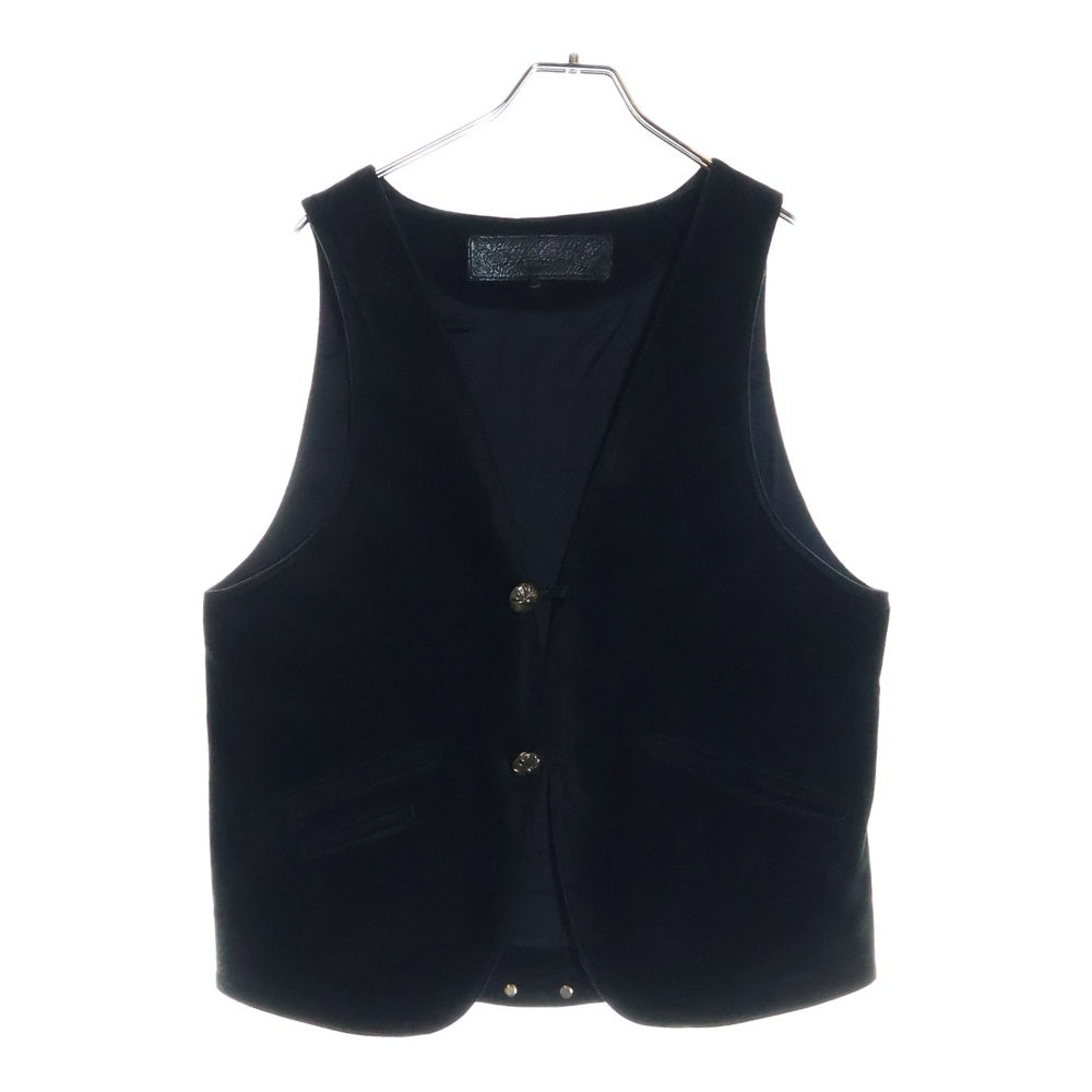 CHROME HEARTS(クロムハーツ) CLASSC 2B クラシック クロスボールボタン スウェードベスト ブラック/シルバー