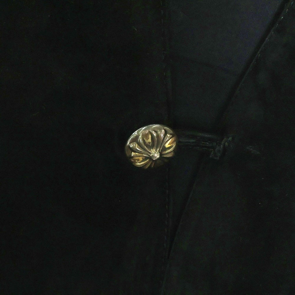 CHROME HEARTS(クロムハーツ) CLASSC 2B クラシック クロスボールボタン スウェードベスト ブラック/シルバー