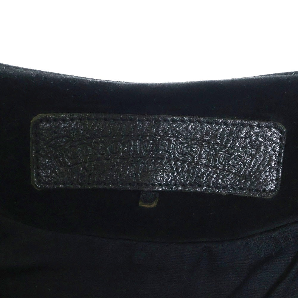 CHROME HEARTS(クロムハーツ) CLASSC 2B クラシック クロスボールボタン スウェードベスト ブラック/シルバー