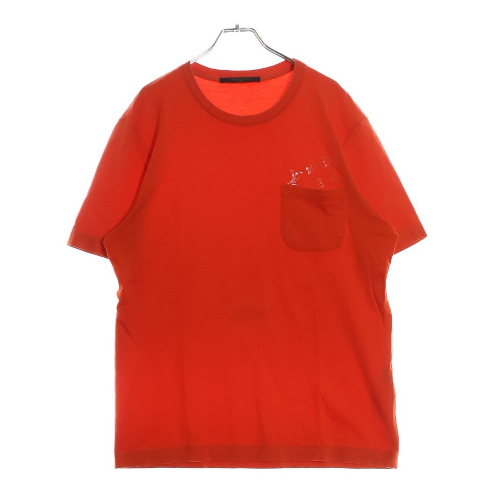 LOUIS VUITTON(ルイヴィトン) LVプリント チェストポケット 半袖Tシャツ オレンジ