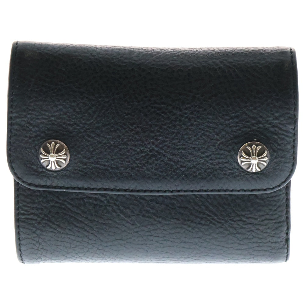 CHROME HEARTS(クロムハーツ) WAVE MINI ウェーブミニ レザーウォレット 財布 ブラック BCA373