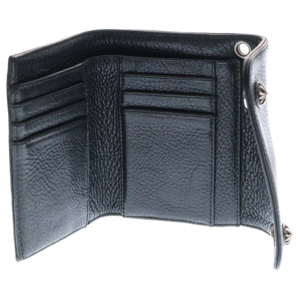 CHROME HEARTS(クロムハーツ) WAVE MINI ウェーブミニ レザーウォレット 財布 ブラック BCA373