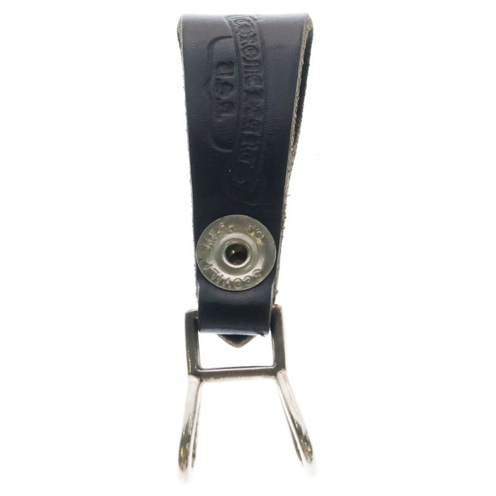 CHROME HEARTS(クロムハーツ) BELT LOOP クロスボールボタンレザーベルトループ シルバー/ブラック BCA397